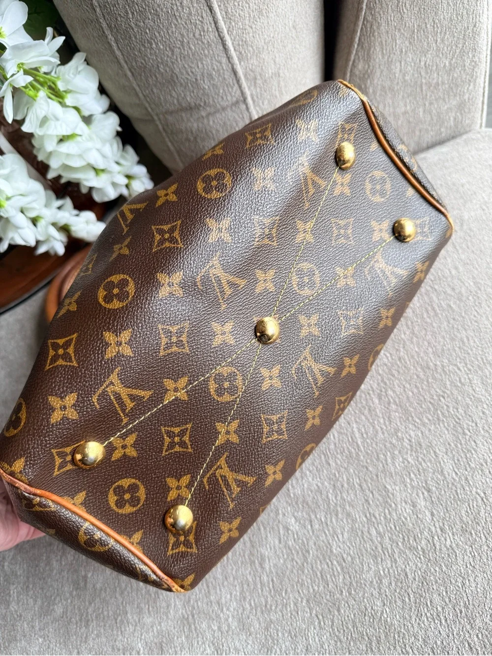Louis Vuitton Monogram Trivoli PM Canvas Top Handle Satchel Authentic